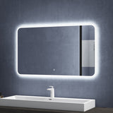 glasvilla Miroir Mural de Salle de Bain Miroir de Salle de Bain LED avec Interrupteur Tactile Antibuée Couche Antibuée