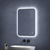 glasvilla Miroir Mural de Salle de Bain Miroir de Salle de Bain LED avec Interrupteur Tactile Antibuée Couche Antibuée