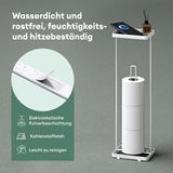 glasvilla Toilettenpapierhalter stehend mit Ablage Klorollenhalter Klopapierhalter freistehend WC Rollenhalter Toilettenständer 16x12x52cm Reglo-04