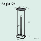 glasvilla Toilettenpapierhalter stehend mit Ablage Klorollenhalter Klopapierhalter freistehend WC Rollenhalter Toilettenständer 16x12x52cm Reglo-04
