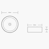 Lavabo de Encimera Redondo Glasvilla Design Brüssel203 Cerámica con Recubrimiento Nano