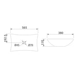 glasvilla Waschbecken Aufsatzwaschbecken aus Keramik eckig mit Nano-Beschichtung Brüssel910
