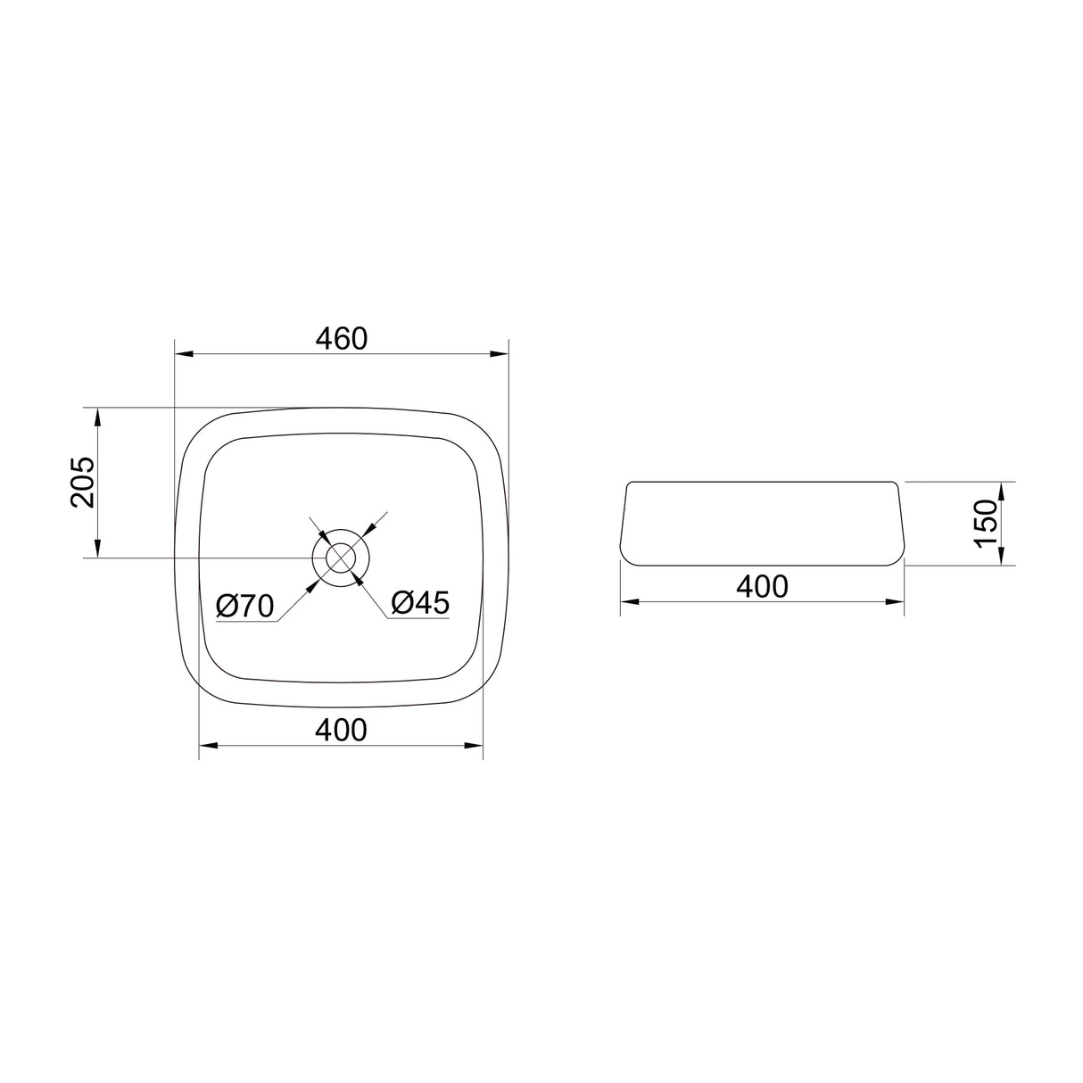 Vasque à poser Glasvilla, en céramique blanche, avec nano-revêtement