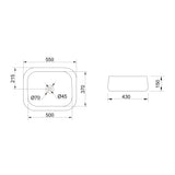 Vasque à poser Glasvilla, en céramique blanche, avec nano-revêtement