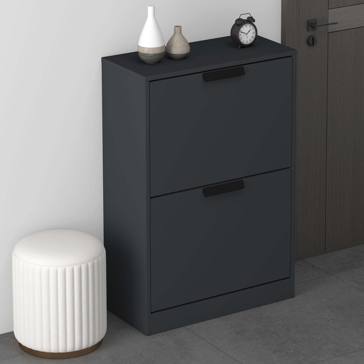 Glasvilla armoire à chaussures coffre à chaussures basculeur à chaussures LxPxH : 60x28x89 cm meuble à chaussures étroit meuble à chaussures01