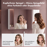 Glasvilla Armario Espejo de Baño con Puertas Sin Marco y Estantes Ajustables – Spiegelschrank 02