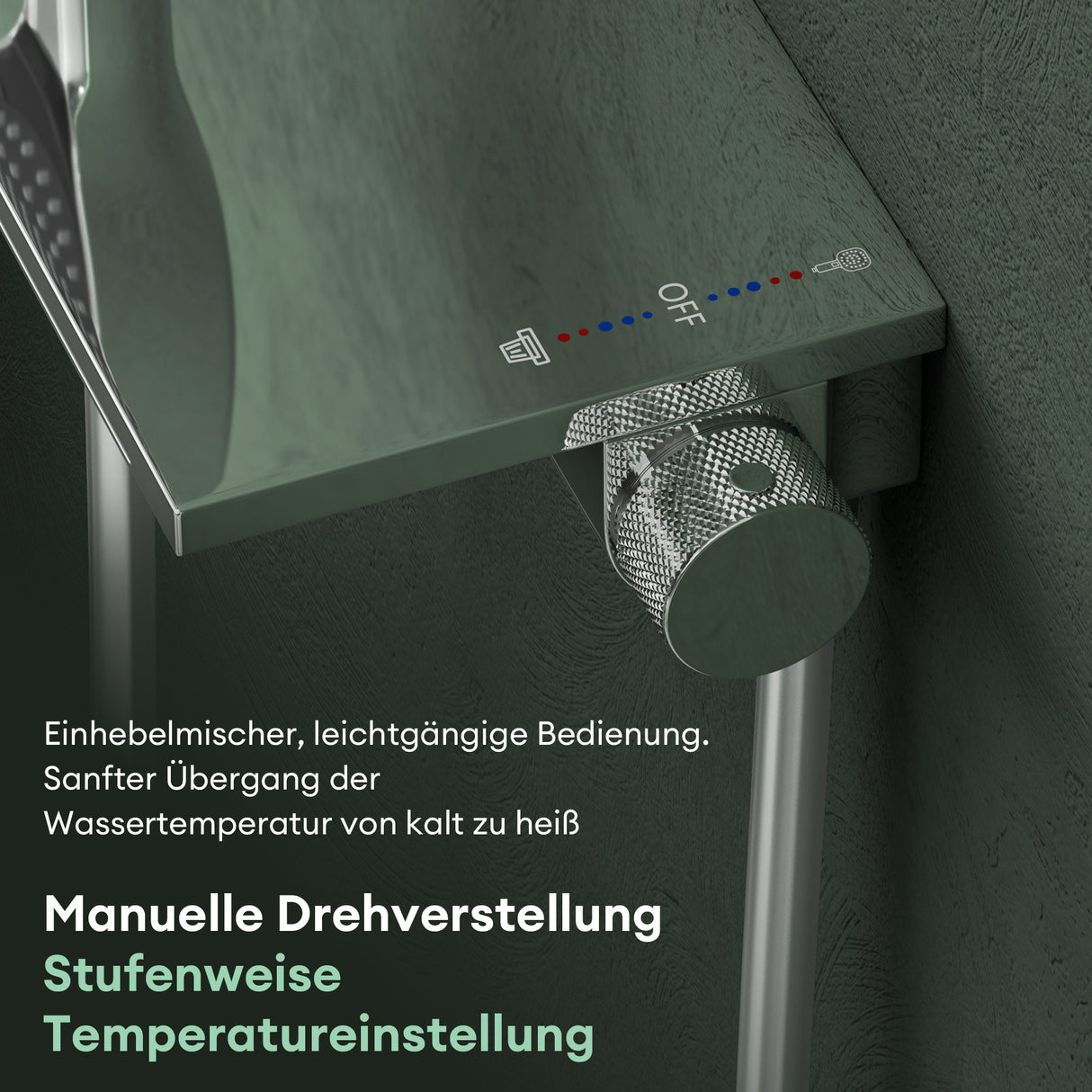 glasvilla Badewannenarmatur mit Handbrause Wasserfall Wannenarmatur Strahlarten Handbrause aus Messing inkl. Brausestange und Brauseschlauch