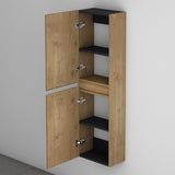 glasvilla Armoire Latérale de Salle de Bain avec 2 Portes et 4 Compartiments Étagère de Salle de Bain Armoire Polyvalente Armoire de Salle de Bain LTH 35x20x120 cm Verona