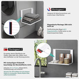 glasvolla Mensola Pieghevole per Lavatrice 41x25cm, Mensola Magnetica Lavatrice in Acciaio al Carbonio, Mensola da Parete Multifunzionale per Bagno e Cucina Folda-01