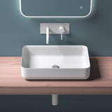 glasvilla Lavabo Lavabo de Encimera Mineral de Resina Rectangular Cuenco de Lavabo Mueble de Lavabo Col812