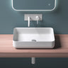 glasvilla Lavabo Lavabo de Encimera Mineral de Resina Rectangular Cuenco de Lavabo Mueble de Lavabo Col812