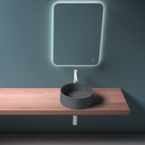 Vasque ronde Glasvilla 40x40x15cm Col804 à poser, sans trou de robinetterie ni trop-plein