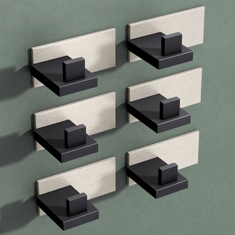 Glasvilla Design – Ganchos de pared de acero inoxidable Stalo-06 / Stalo-07 con montaje adhesivo o atornillado