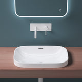 Lavabo Glasvilla, lavabo encastré avec nano-revêtement, céramique blanche, Bruxelles 5082