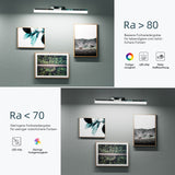 lámpara de espejo LED de 40 cm para baño | lámpara de espejo, 6000K lámpara de baño | giratoria 180° 9W Luxaris