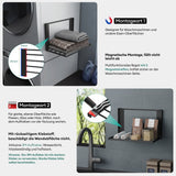 glasvolla Mensola Pieghevole per Lavatrice 41x25cm, Mensola Magnetica Lavatrice in Acciaio al Carbonio, Mensola da Parete Multifunzionale per Bagno e Cucina Folda-01