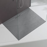 glasvilla Piatto Doccia in Pietra Artificiale Piatto Doccia per Box Doccia Forma: Rettangolare, Grigio Cemento Lyra