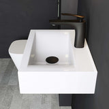 Vasque à poser Glasvilla, dimensions L x P x H : 45 x 30,5 x 10,5 cm, blanche, en céramique, carrée, avec revêtement nano/effet lotus Brussels118c