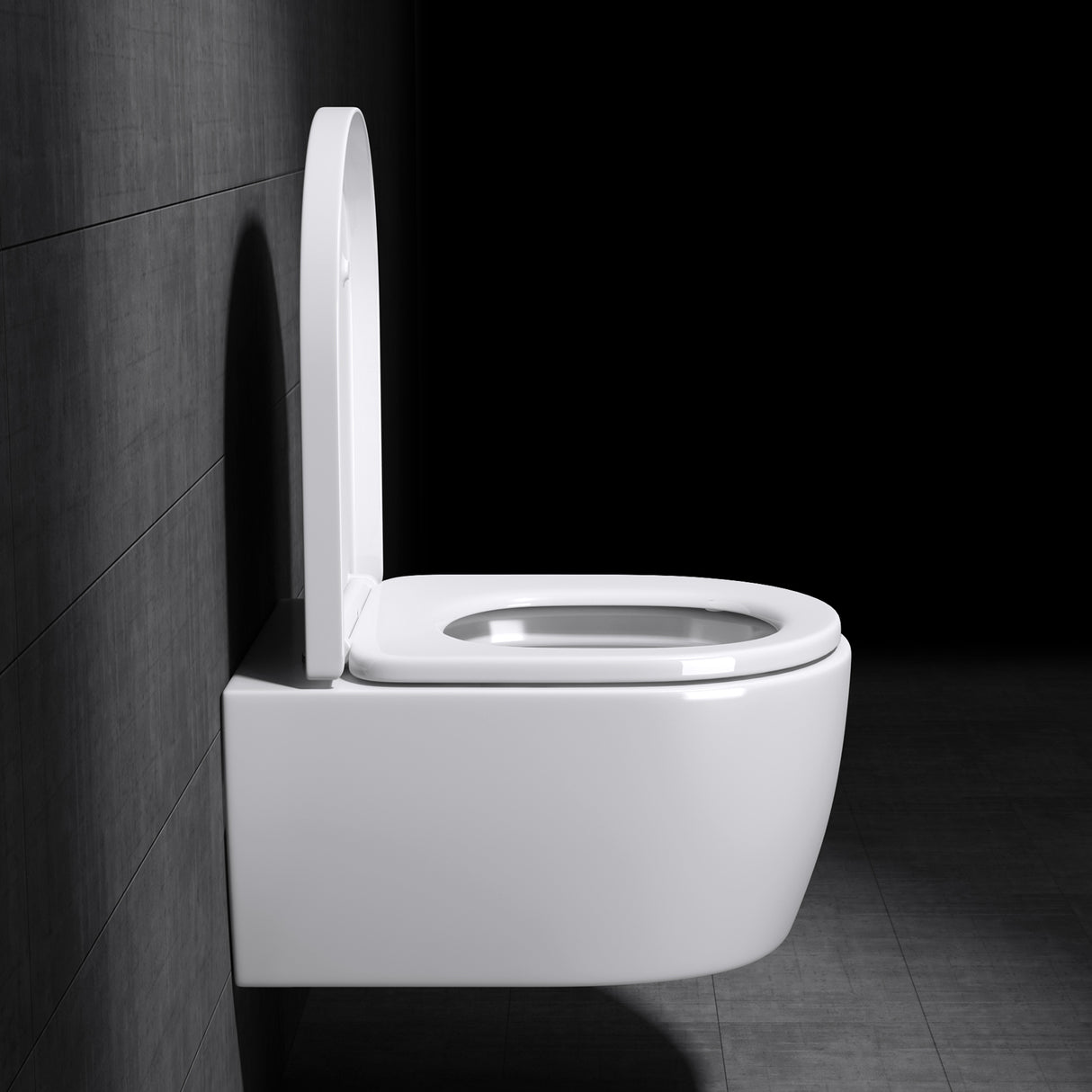 glasvilla Inodoro Suspendido Toilette Sin Reborde Blanco de Cerámica Montaje en Pared con Cierre Suave