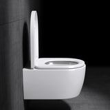 glasvilla Inodoro Suspendido Toilette Sin Reborde Blanco de Cerámica Montaje en Pared con Cierre Suave