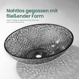 glasvilla Waschbecken Glas Aufsatzwaschbecken Glaswaschbecken Handwaschbecken Waschschale Oval Minerva08