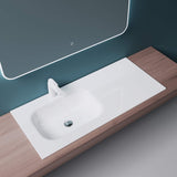 Lavabo Glasvilla, lavabo encastré, lavabo en fonte minérale, meuble-lavabo, grand espace de rangement, rectangulaire Col04