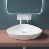 glasvilla lavabo lavabo de encimera cuenco lavabo de encimera de cerámica cuenco de encimera en blanco incl. recubrimiento nano Brüssel215