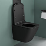 glasvilla Spülrandlos Wand WC schwarz Hänge WC + WC Sitz (mit Softclose) A112 NEU!!!