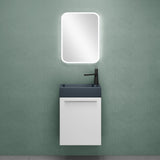 glasvilla Ensemble de Meubles de Salle de Bain avec Meuble Sous-Vasque Lavabo Anthracite Mat et Miroir de Salle de Bain LED 46x26x63 cm Pisa