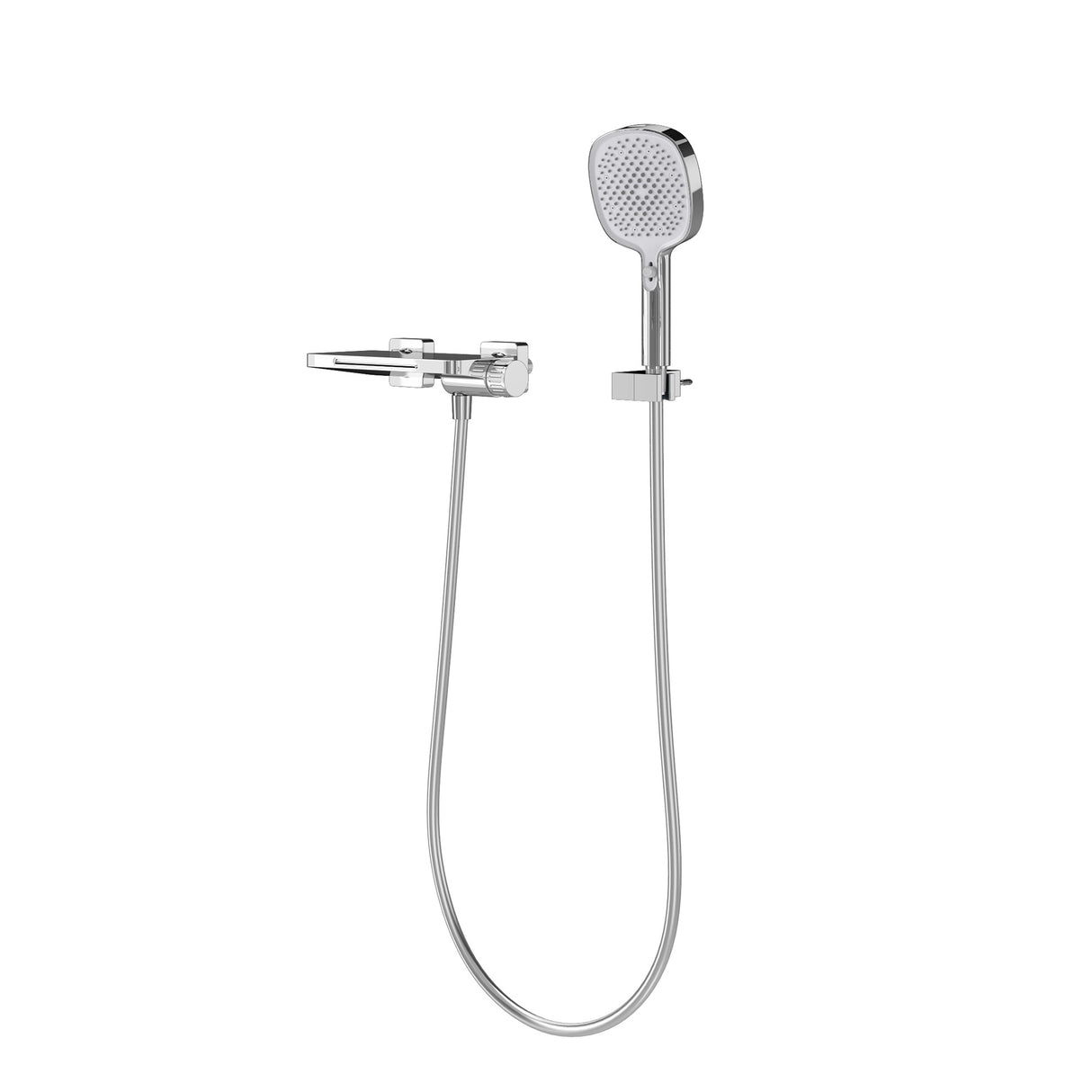 glasvilla Badewannenarmatur mit Handbrause Wasserfall Wannenarmatur Strahlarten Handbrause aus Messing inkl. Brausestange und Brauseschlauch