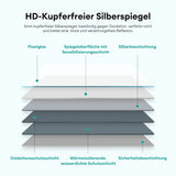 Meuble de salle de bain Glasvilla avec miroir et éclairage, meuble de salle de bain avec lampe miroir, éclairage miroir rotatif à 180°, lampe de salle de bain LED Luxaris