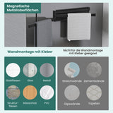 Porte-serviettes Glasvolla sans perçage, pivotant à 180° avec 3 bras, barre porte-serviettes auto-adhésive ou magnétique, porte-serviettes pour salle de bain et cuisine Folda-02