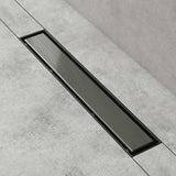 Bonde de douche Glasvilla en acier inoxydable | Kit de siphon complet pour salle de bain | Carrelable, débit de 35 l/min | Filtre à cheveux KE110