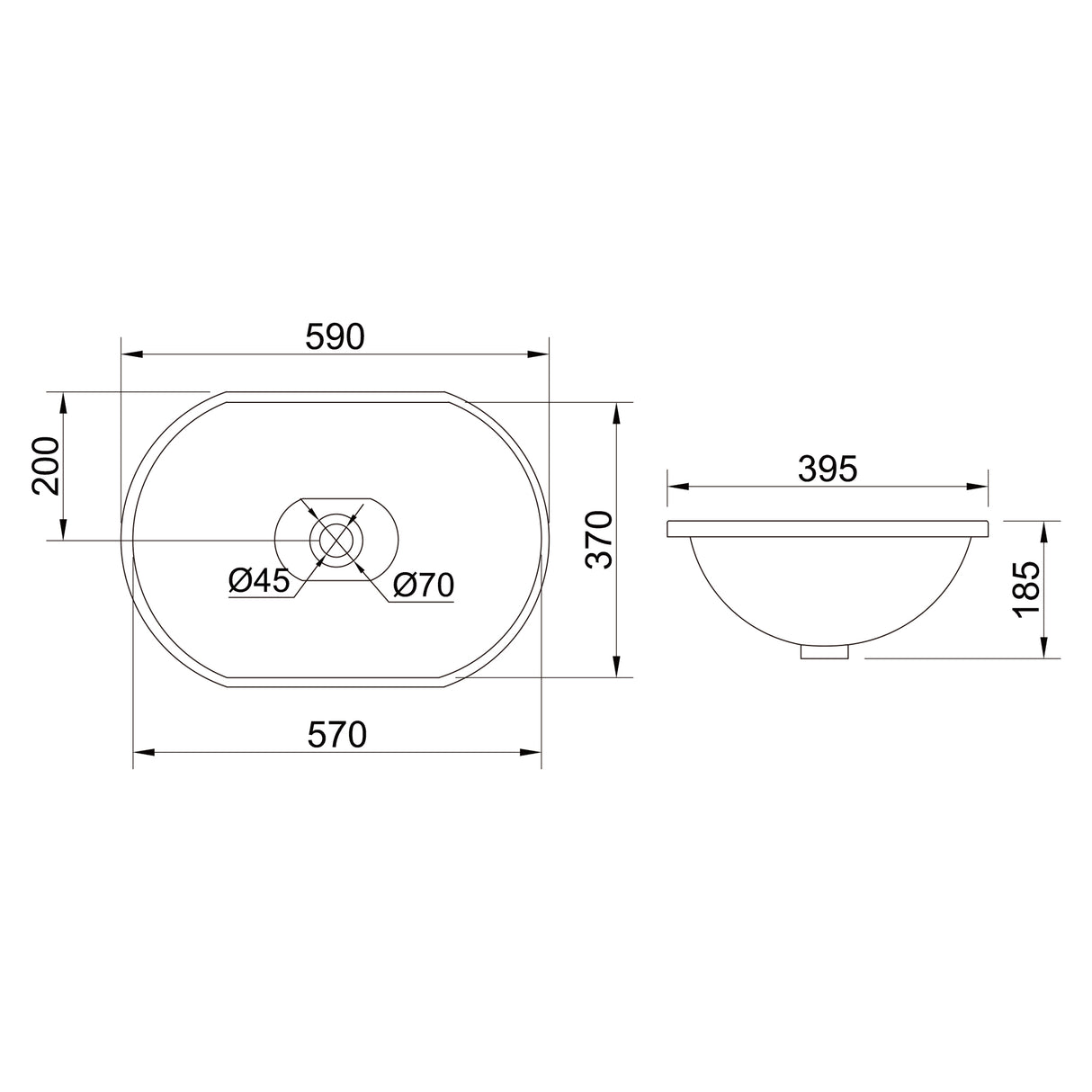 Lavabo Glasvilla, lavabo encastré, blanc Bruxelles 5006A, en céramique avec nano-revêtement