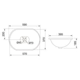 Lavabo Glasvilla, lavabo encastré, blanc Bruxelles 5006A, en céramique avec nano-revêtement