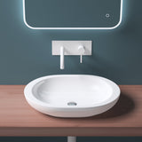 Vasque à poser Glasvilla en céramique blanche avec nano-revêtement