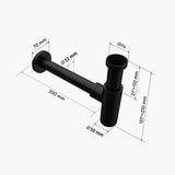 glasvilla Scarico per Lavabo e Mobile Sottolavabo, Sifone Antiodore, Materiale: Ottone, Filettatura di Collegamento