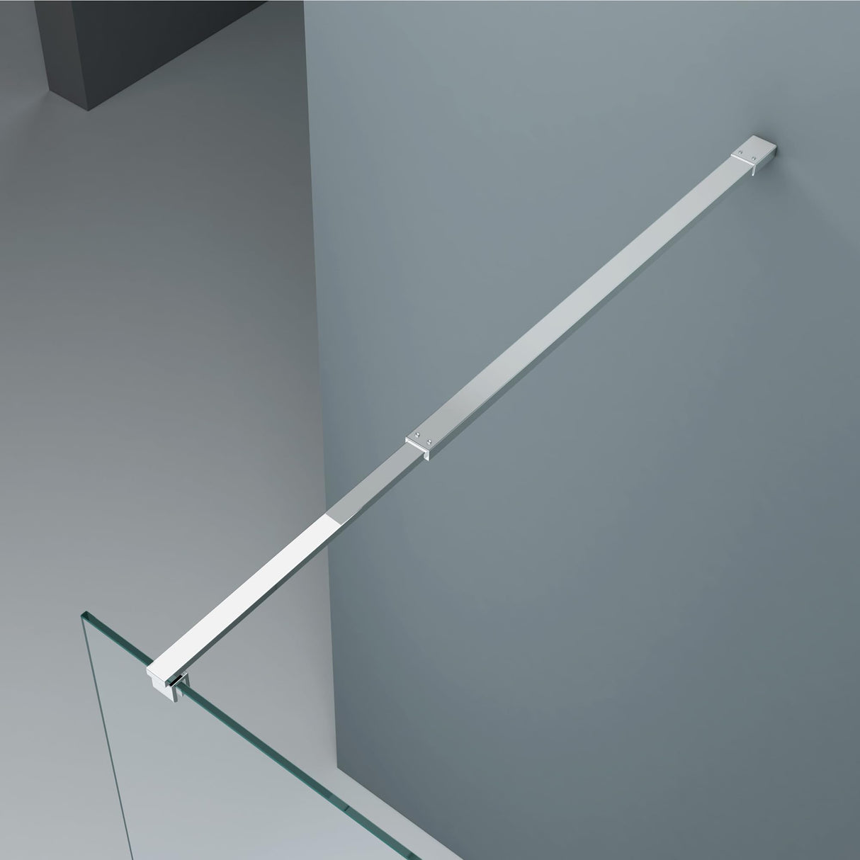 Barre de support pour paroi de douche Glasvilla | Stabilisateur de paroi vitrée pour douches à l'italienne | Pivote à 180° pour verre de 6 à 10 mm d'épaisseur