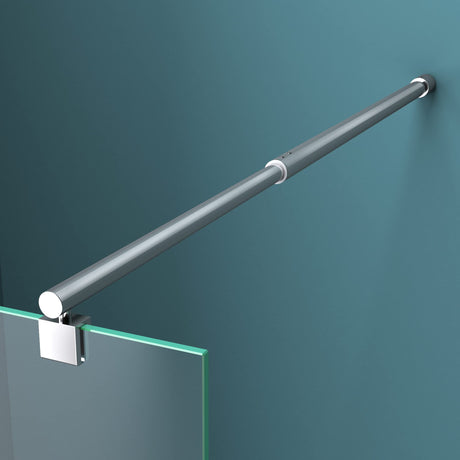 Barre de support pour paroi de douche Glasvilla | Stabilisateur de paroi vitrée pour douches à l'italienne | Pivote à 180° pour verre de 6 à 10 mm d'épaisseur