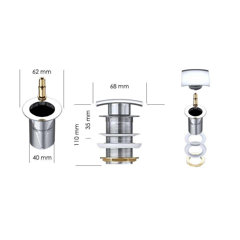 Bouchon de lavabo Glasvilla | Bouchon de lavabo compatible avec tous les lavabos DIN