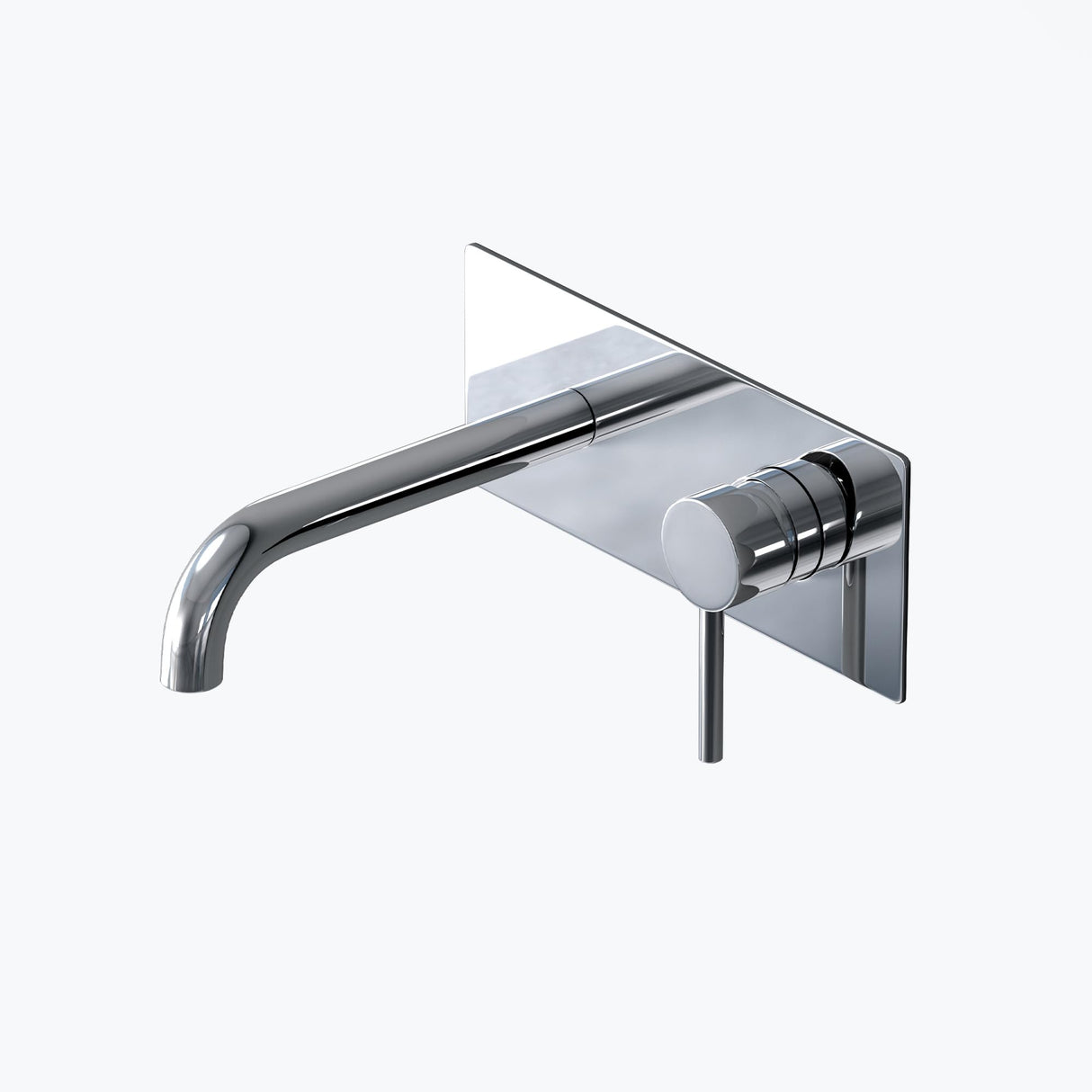 Robinet mural Glasvilla, élégant robinet chromé pour lavabo, corps de montage inclus