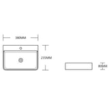 glasvilla Lavabo da Appoggio 38x23,5x8cm Lavabo Bagno Sospeso in Ceramica Lavandino Bagno Brüssel003