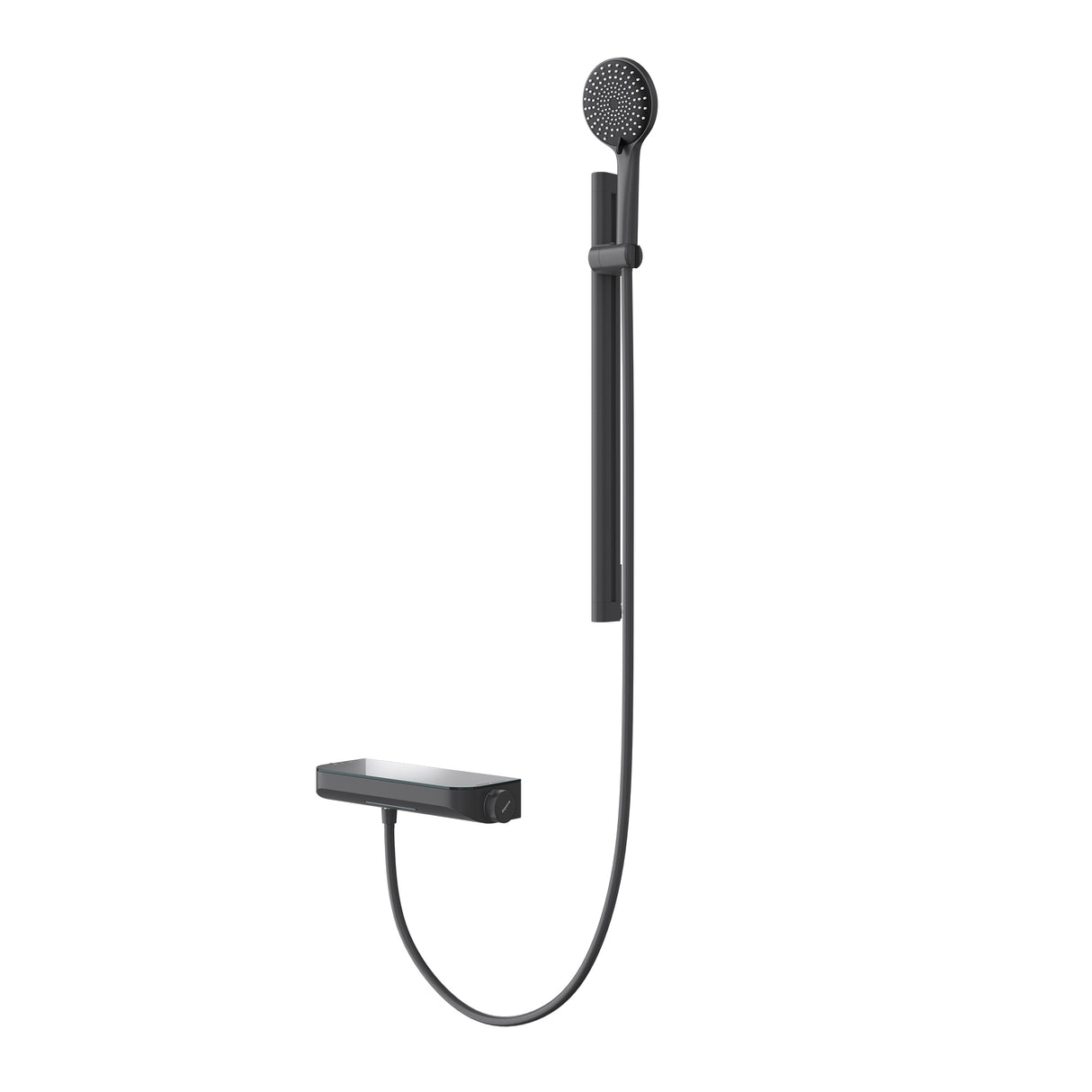 Système de douche Glasvilla avec thermostat, kit de robinetterie complet avec verrouillage de sécurité, 3 jets, pommeau de douche réglable en hauteur avec bec inférieur en laiton, système de douche 9