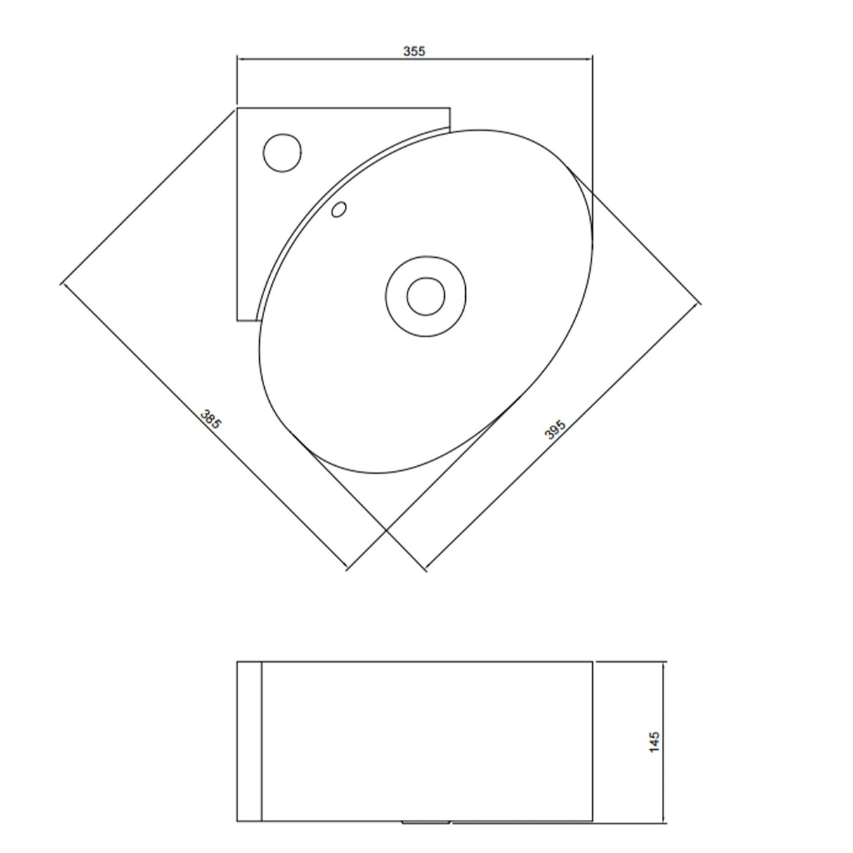 glasvilla lavabo lavabo de encimera lavabo colgante pequeño cuenco de cerámica blanco con recubrimiento nano para el baño y aseo de invitados Bruselas002
