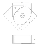 glasvilla lavabo lavabo de encimera lavabo colgante pequeño cuenco de cerámica blanco con recubrimiento nano para el baño y aseo de invitados Bruselas002