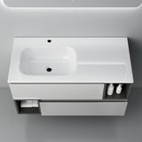 glasvilla Meubles de Salle de Bain | Armoire de Salle de Bain avec Miroir | Meuble Sous-Vasque en Solid Surface Gemini