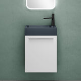 glasvilla Ensemble de Meubles de Salle de Bain avec Meuble Sous-Vasque Lavabo Anthracite Mat et Miroir de Salle de Bain LED 46x26x63 cm Pisa