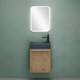 glasvilla Ensemble de Meubles de Salle de Bain avec Meuble Sous-Vasque Lavabo Anthracite Mat et Miroir de Salle de Bain LED 46x26x63 cm Pisa