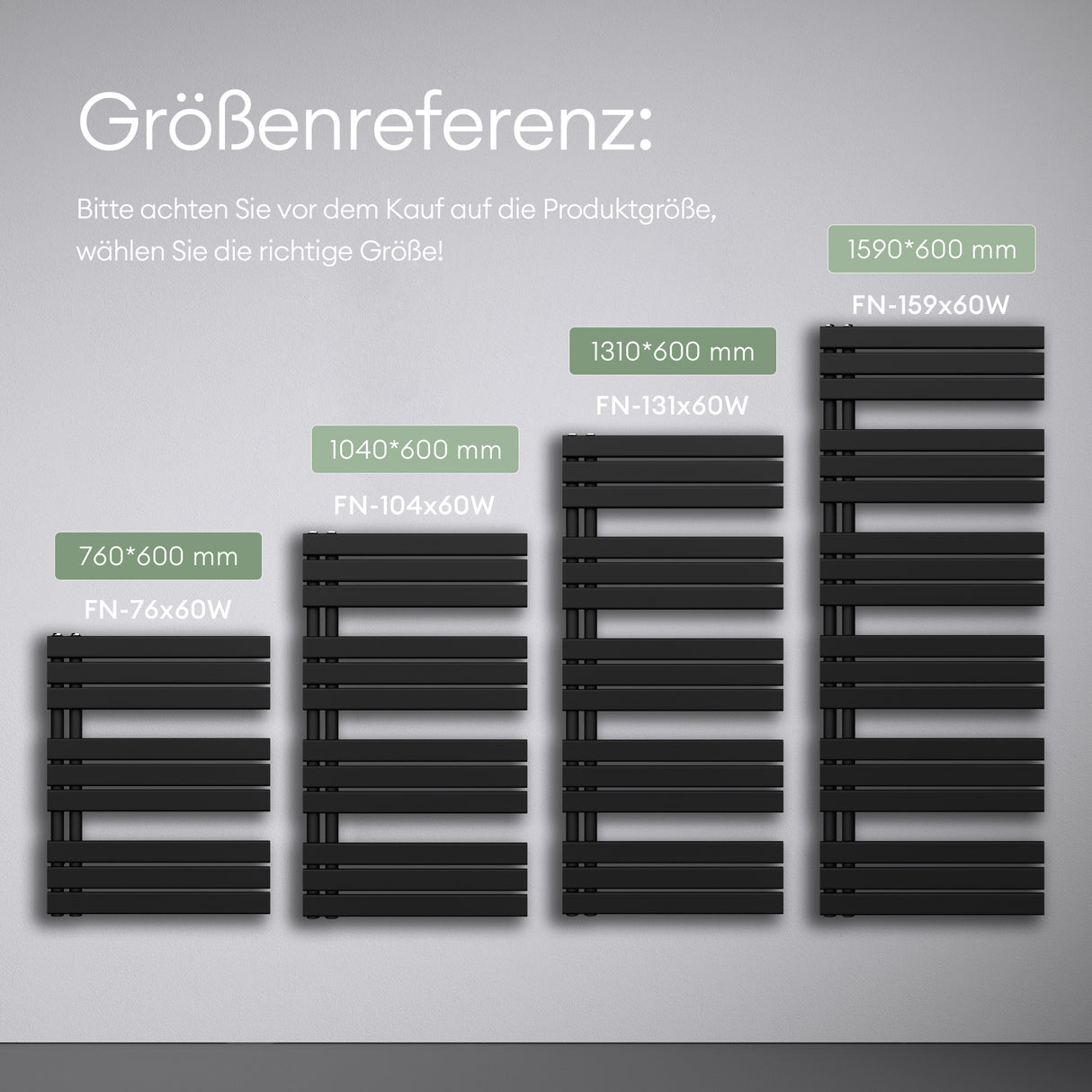 glasvilla Badheizkörper Badheizung Handtuchheizkörper Flach Seitenanschluss Handtuchhalter Handtuchwärmer FN
