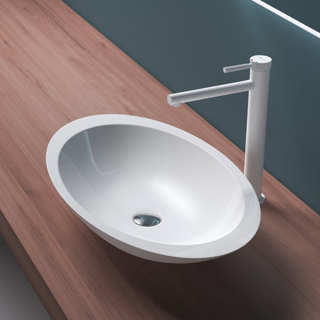 Glasvilla Lavabo sobre encimera de mineral fundido Col802, Diseño moderno, superficie suave y resistente